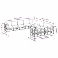 Tuinbankenset met kussen 11 pcs Zwart Aluminium - thumbnail