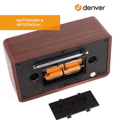 Denver DAB-18 Radio DAB+, VHF (FM) AUX Behuizing van echt hout Hout