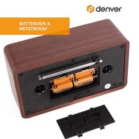 Denver DAB-18 Radio DAB+, VHF (FM) AUX Behuizing van echt hout Hout - thumbnail