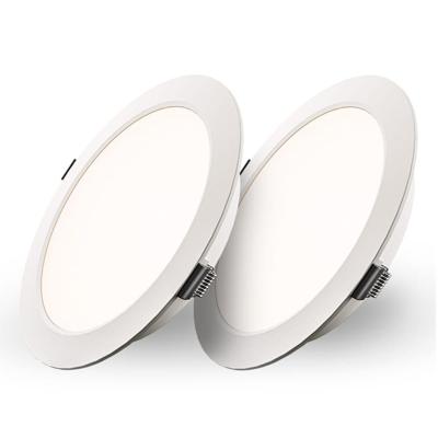 Set van 2 Georgia LED platte Inbouwspots wit - inbouwdiepte 25mm - 12W 1160lm - Rond - 4000K Neutraal Wit - Ø170 mm - IP20 voor binnen