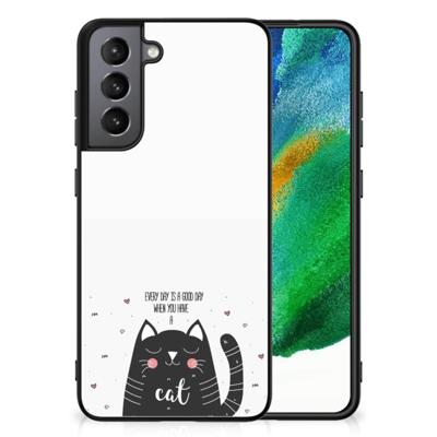 Samsung Galaxy S21FE Hoesje Cat Good Day Samsung Galaxy S21FE Hoesje Cat Good Day