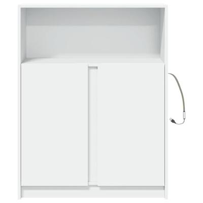 Dressoir met LED 77x34x100 cm bewerkt hout wit
