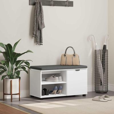 Halbank met kussen Effen Wit 80 x 38 x 46 cm