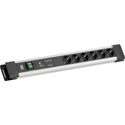 Bachmann BM005924 Overspanningsveilige stekkerdoos Grijs, Zwart Randaarde stekker 1 stuk(s)