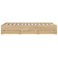 Bedframe met lades bewerkt hout sonoma eikenkleurig 150x200 cm - thumbnail
