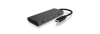 ICY BOX USB Hub 3.1 Gen 2 met 4 USB-poorten, USB 3.1 Gen2 10 Gbit/s, USB-C verbinding, geïntegreerde kabel, Antraciet, Aluminium, IB-HUB1428-C31 - thumbnail