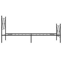 Bedframe met hoofd- en voeteneinde metaal zwart 75x190 cm - thumbnail