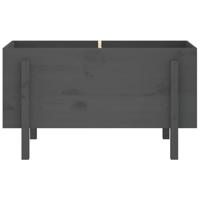 VidaXL Plantenbak verhoogd 101x50x57 cm massief grenenhout grijs - thumbnail