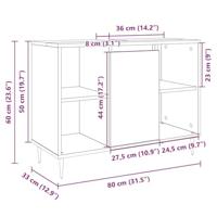 Badkamerkast 80x33x60 cm bewerkt hout sonoma eikenkleurig - thumbnail