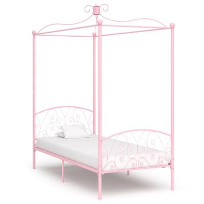 Hemelbedframe metaal roze 100x200 cm Hemelbedframe metaal roze 100x200 cm