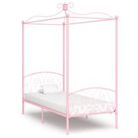 Hemelbedframe metaal roze 100x200 cm - thumbnail