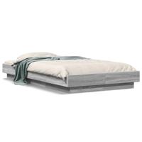 Bedframe met LED-verlichting grijs sonoma eikenkleurig 90x200cm - thumbnail