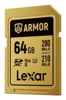 Lexar Pro Gold Armor 64GB SDXC UHS-II V60 - R280/W210 MB/s - IP68 - thumbnail