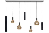 Ztahl Hanglamp Riva 7 lichts rechthoekig 145 cm zwart - thumbnail