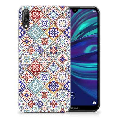 Huawei Y7 Pro (2019) TPU Siliconen Hoesje Tiles Color Huawei Y7 Pro (2019) TPU Siliconen Hoesje Tiles Color