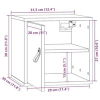 Wandkast 31,5x30x30 cm massief grenenhout zwart - thumbnail