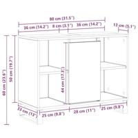Badkamerkast met plank artisanaal eikenkleurig 80 x 33 x 60 cm - thumbnail