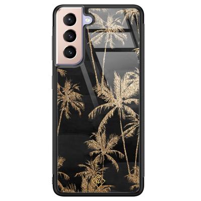 Samsung Galaxy S21 glazen hardcase - Palmbomen