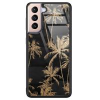 Samsung Galaxy S21 glazen hardcase - Palmbomen - thumbnail