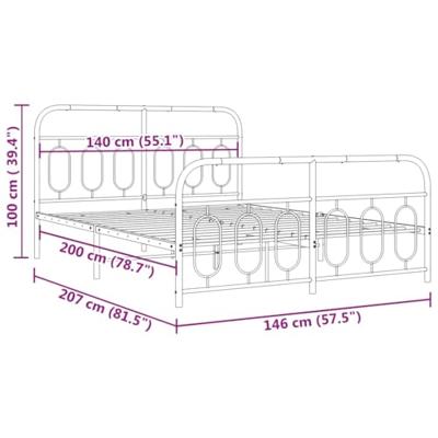 Bedframe met hoofd- en voeteneinde metaal wit 140x200 cm Bedframe met hoofd- en voeteneinde metaal wit 140x200 cm
