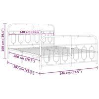 Bedframe met hoofd- en voeteneinde metaal wit 140x200 cm - thumbnail