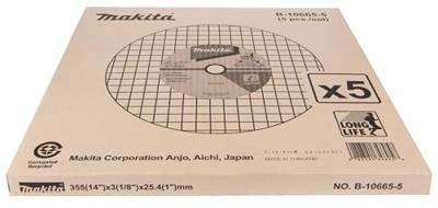 Makita Accessoires Doorslijpschijf 355x3x25,4 Met - B-10665-5 Makita Accessoires Doorslijpschijf 355x3x25,4 Met - B-10665-5