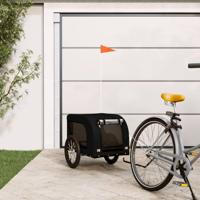 Hondenfietstrailer oxford stof en ijzer zwart - thumbnail