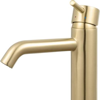 Saqu Eurotrend wastafelkraan geborsteld messing