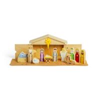 Bigjigs houten kerststal set, 13dlg. - thumbnail