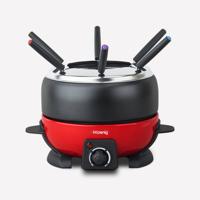 HKoeNIG ALP1800 - Elektrische fondue 6 personen - 2L - 800W - Regelbare thermostaat 25°C tot 190°C - Afneembare pan - Rood en zwart - thumbnail