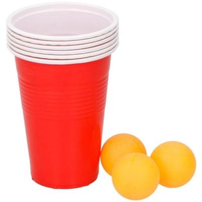 TOM beerpong 12 x 9,5 cm rood/geel 9-delig