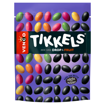 Venco Tikkels drop & fruit 235 Gram Venco Tikkels drop & fruit 235 Gram