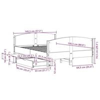 Bedframe zonder matras massief grenenhout 140x190 cm - thumbnail