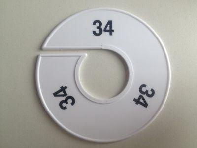 Maatring 11cm wit/zwart 34