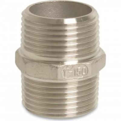 Zeskant Dubbele nippel - Fig.280 - RVS - buiten/buiten - 3/8"