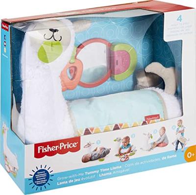 Fisher Price knuffeldierkussen Tummy Time Lama 43 cm pluche wit Fisher Price knuffeldierkussen Tummy Time Lama 43 cm pluche wit