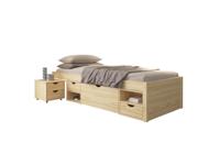 Inter Link Bedframe Claas of Till inclusief 2 nachtkastjes en lattenbodem (Natuur - Claas, 90 x 200 cm) - thumbnail