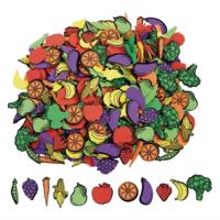 Colorations - zelfklevende foam groenten en fruit stickers, 500st. - thumbnail