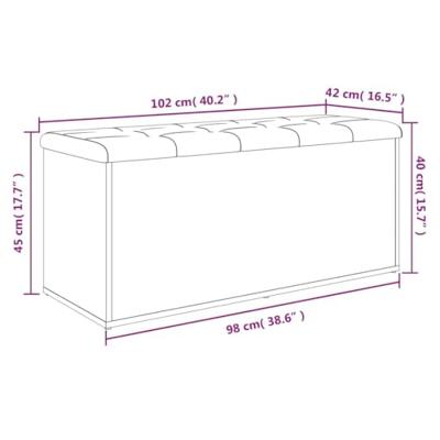 Opbergbankje 102x42x45 cm bewerkt hout gerookt eikenkleurig