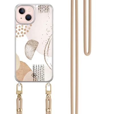 iPhone 13 hoesje met beige koord - Abstract shapes