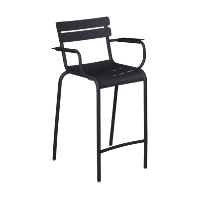 Fermob Luxembourg barkruk met arm H70 Anthracite