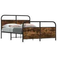 Bedframe zonder matras bewerkt hout gerookt eiken 120x200 cm - thumbnail