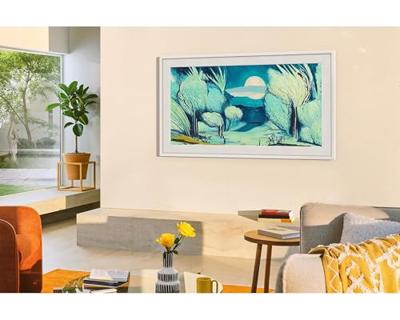 Samsung Het frame LS03F 4K QLED 43 inch (108 cm) UHD-tv, modern montuurdesign, NQ4 AI Gen2 processor, art mode, kunstmode, artistieke beeldkwaliteit, één verbindingskabel, Samsung Vision AI smart tv