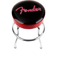 Fender Red Sparkle Logo Barstool 24" zwart-rood-chroom gitaarkruk (61 cm) - thumbnail