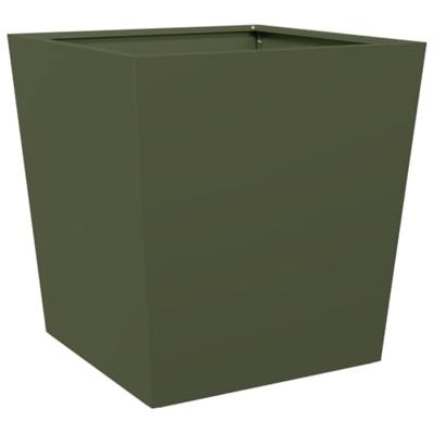 VidaXL Plantenbak 50x50x50 cm staal olijfgroen
