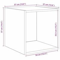Wandkast artisanaal eikenkleurig 37 x 37 x 37 cm Bewerkt hout - thumbnail