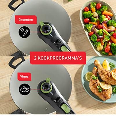 Tefal p25807 secure 5 trendy snelkookpan 6 liter met stoommand - thumbnail