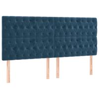 Hoofdborden 4 st 90x7x78/88 cm fluweel donkerblauw - thumbnail