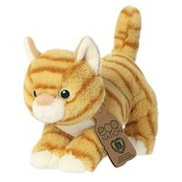 Eco Nation Pluchen knuffel - oranje kat - 21 cm - thumbnail