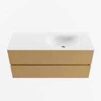 MONDIAZ VICA 110cm badmeubel onderkast Oro 2 lades. Wastafel MOON rechts 1 kraangat, kleur Talc. - thumbnail